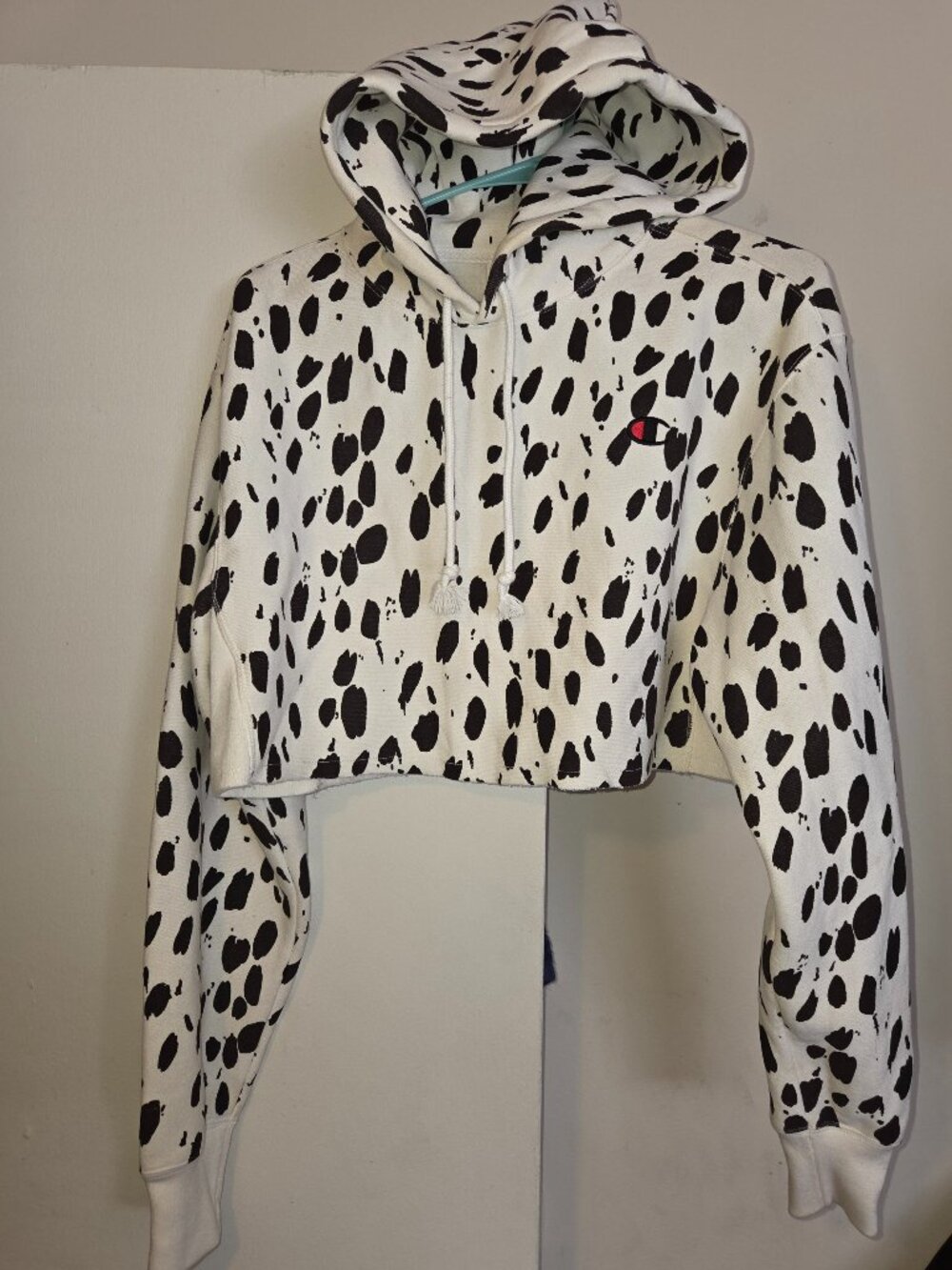 Champion cropped hoodie Dalmatian / cow print